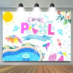 Cool Baden Schwimmbad Blumen Sommer Geburtstag Hintergrund