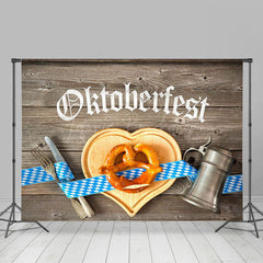 Geschirr Brot Aus Holz Oktoberfest Party Hintergrund