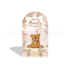 Teddy Bear Bär Thema Chiara Bogenhintergrund Abdeckung Babyparty Neutral Beige Braun Deko