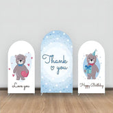 Dank Du Blau Punkte Tragen Geburtstag Bogen Hintergrund Bausatz