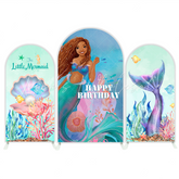The Little Mermaid Prinzessin Happy Birthday Bogenwand Abdeckung Muscheln Perlen Deko