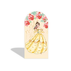 The Beauty And Beast Thema Bogenhintergrund Abdeckung Prinzessin Belle Geburtstagsparty Deko
