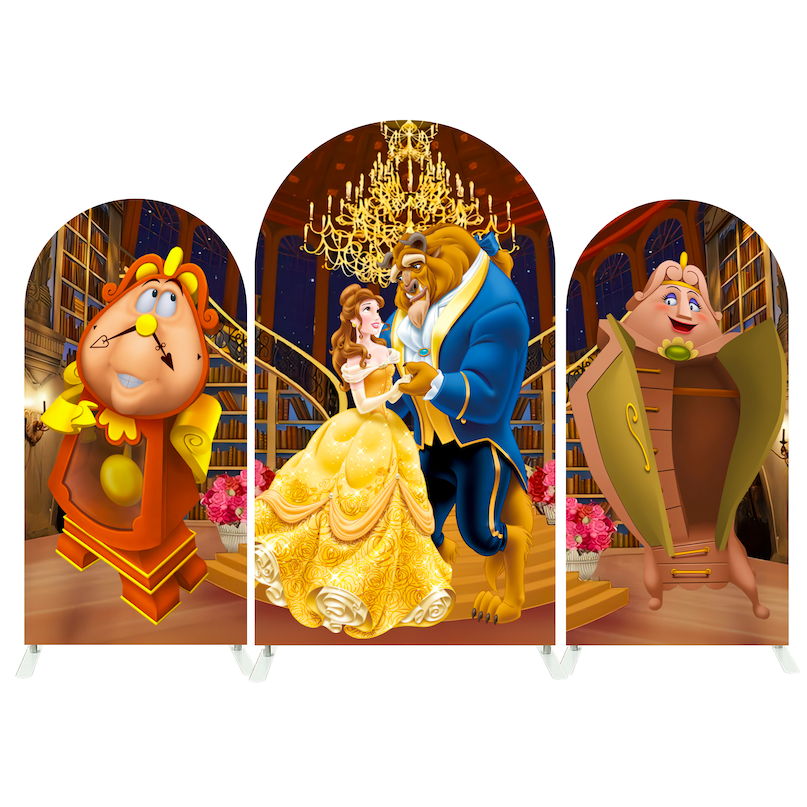 The Beauty And The Beast Birthday Baby Shower Party Bogenhintergrund Abdeckung Rose Tanz Deko