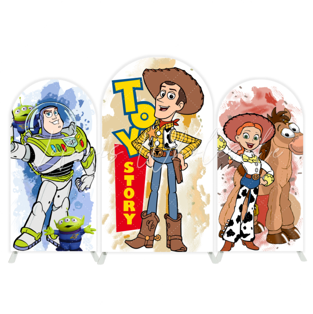 Toy Story Wolken Tapete Bogenwand Stoffbezug Andy's Zimmer Geburtstag Fotohintergrund