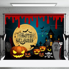 Trick Oder Behandeln Kürbisse Friedhof Halloween Hintergrund