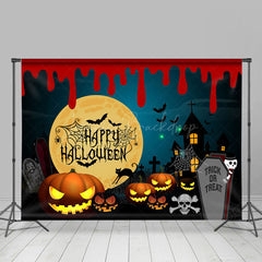 Trick Oder Behandeln Kürbisse Friedhof Halloween Hintergrund