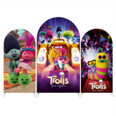 Trolls Theme Cartoon Arch Backdrop Wall Cloth Cover Bogenwand Abdeckung Bunt Musik Film Deko