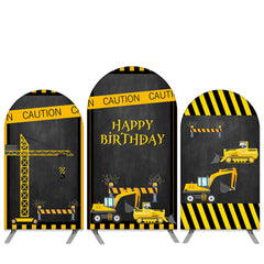 LKW Thema Schwarz Gelb Geburtstag Bogen Hintergrund Bausatz
