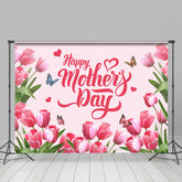 Tulpe Rosa Blumen Glücklich Mütter Tag Party Hintergrund