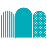 Turquoise Polka Dot Stripe Birthday Baby Shower Party Bogenwand Abdeckung Türkis Punkte Deko