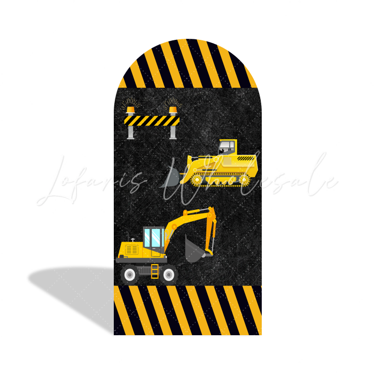 Under Construction Equipment Vehicles Truck Bogenwand Abdeckung Baustelle Bagger Jungen Deko