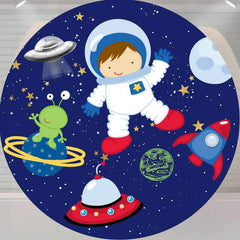 Universum Astronaut Runden Glücklich Geburtstag Hintergrund Für Junge