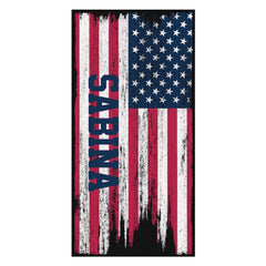 Jahrgang amerikanisch Flagge Personalisiert Name Strand Handtuch