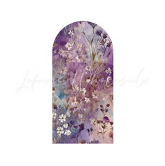 Watercolor Purple Flower Door Gate Birthday Party Bogenhintergrund Abdeckung Lila Blumen Tor Deko