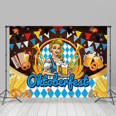 Weizen Brot Blond Aus Holz Oktoberfest Party Hintergrund