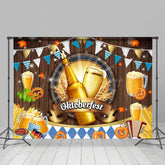 Weizen Flaggen Aus Holz Oktoberfest Bier Party Hintergrund