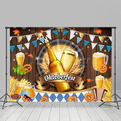 Weizen Flaggen Aus Holz Oktoberfest Bier Party Hintergrund
