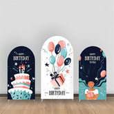 Weiß Schwarz Luftballons Kuchen Geburtstag Bogen Hintergrund Bausatz