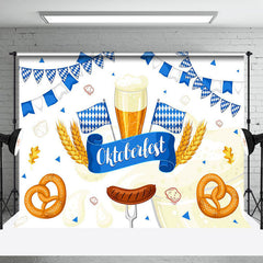 Weiß Brot Weizen Blau Flagge Oktoberfest Hintergrund