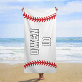 Weiß Brauch Name Baseball 10 Junge Strand Handtuch