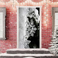 Weiß Niedlich Schneeflocken Bokeh Weihnachten Tür Abdeckung