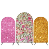 Weiß Rosa Blumen Thema Funkeln Hochzeit Bogen Hintergrund Bausatz