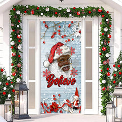 Weiß Aus Holz Wand Weihnachtsmann Klaus Weihnachten Tür Abdeckung