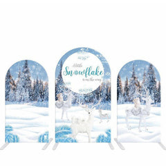 Winter Reh Schneeflocken Bogen Hintergrund Bausatz Für Baby Dusche