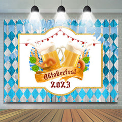 Holz Blau Diamant Oktoberfest 2023 Party Hintergrund
