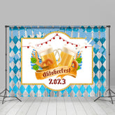 Holz Blau Diamant Oktoberfest 2023 Party Hintergrund