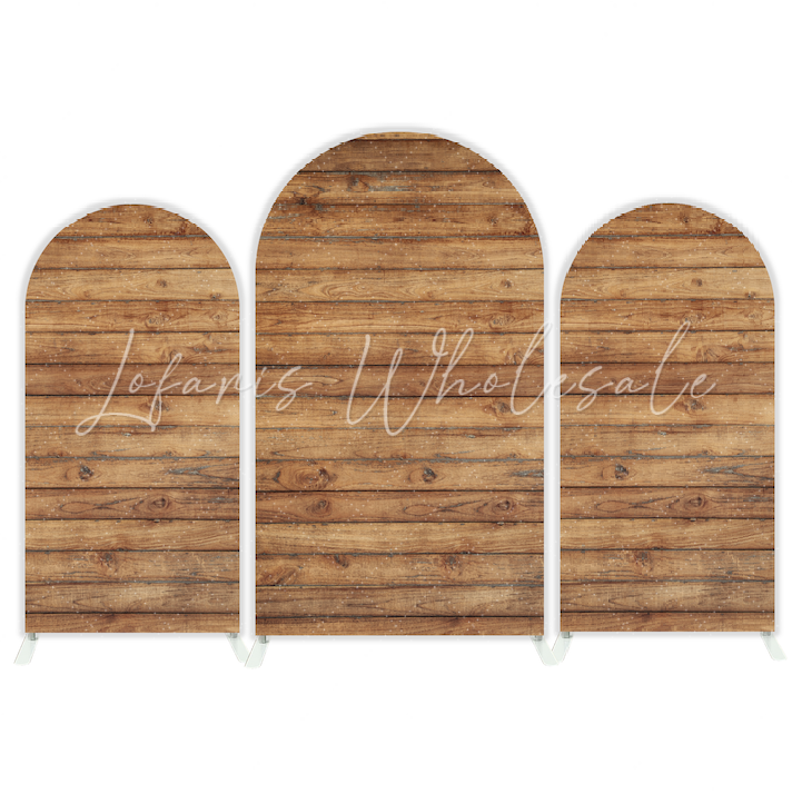 Wooden Board Birthday Party Arch Backdrop Wall Cloth Cover Bogenhintergrund Holz Optik Brett Deko