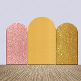 Gelb Braun Rose Gold Funkeln Bogen Hintergrund Bausatz