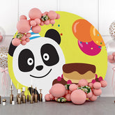 Gelb Niedlich Panda Kuchen Runden Glücklich Geburtstag Hintergrund