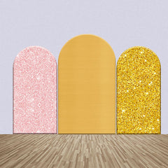 Gelb Rosa Gold Funkeln Party Bogen Hintergrund Bausatz