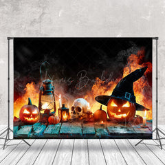 Gelb Rauch Horror Kürbis Schädel Foto Hintergrund