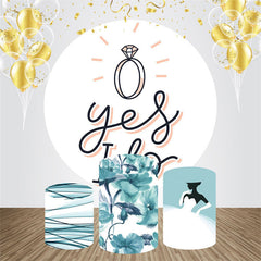 Ja ICH Tun Cyan Blume Ring Runden Hochzeit Hintergrund Bausatz