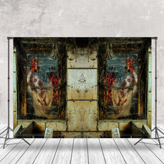 Zombies Blut Verfolgt Haus Halloween Hintergrund