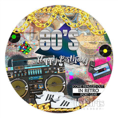 80er Jahre In Retro Sport Gang Runden Glücklich Geburtstag Hintergrund