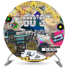 80er Jahre In Retro Sport Gang Runden Glücklich Geburtstag Hintergrund