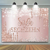 Rose Gold Bokeh Süß Sechzehn Geburtstag Hintergrund