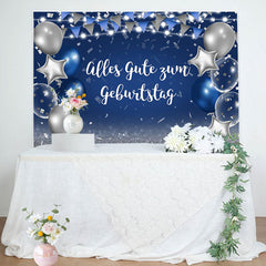 Blau Silber Stern Ballon Geburtstag Hintergrund