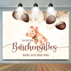 Bärig Niedlich Baby An Die Weg Baby Dusche Hintergrund