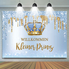 Funkeln Blau Willkommen Prinz Baby Dusche Hintergrund