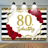 Rot Rose Gold 80 Geburtstag Party Hintergrund