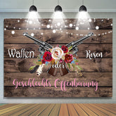 Waffen Oder Rosen Geschlecht Aufdecken Baby Dusche Hintergrund