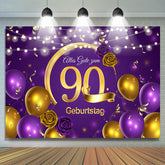 Lila Ballon Rose 90 Geburtstag Hintergrund