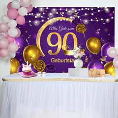 Lila Ballon Rose 90 Geburtstag Hintergrund