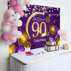 Lila Ballon Rose 90 Geburtstag Hintergrund