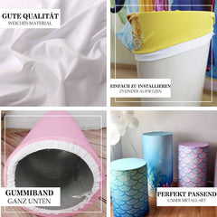 Blau Funkeln Mädchen Und Blumen Runden Baby Dusche Hintergrund Bausatz