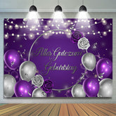 Lila Silber Rose Ballon Geburtstag Hintergrund
